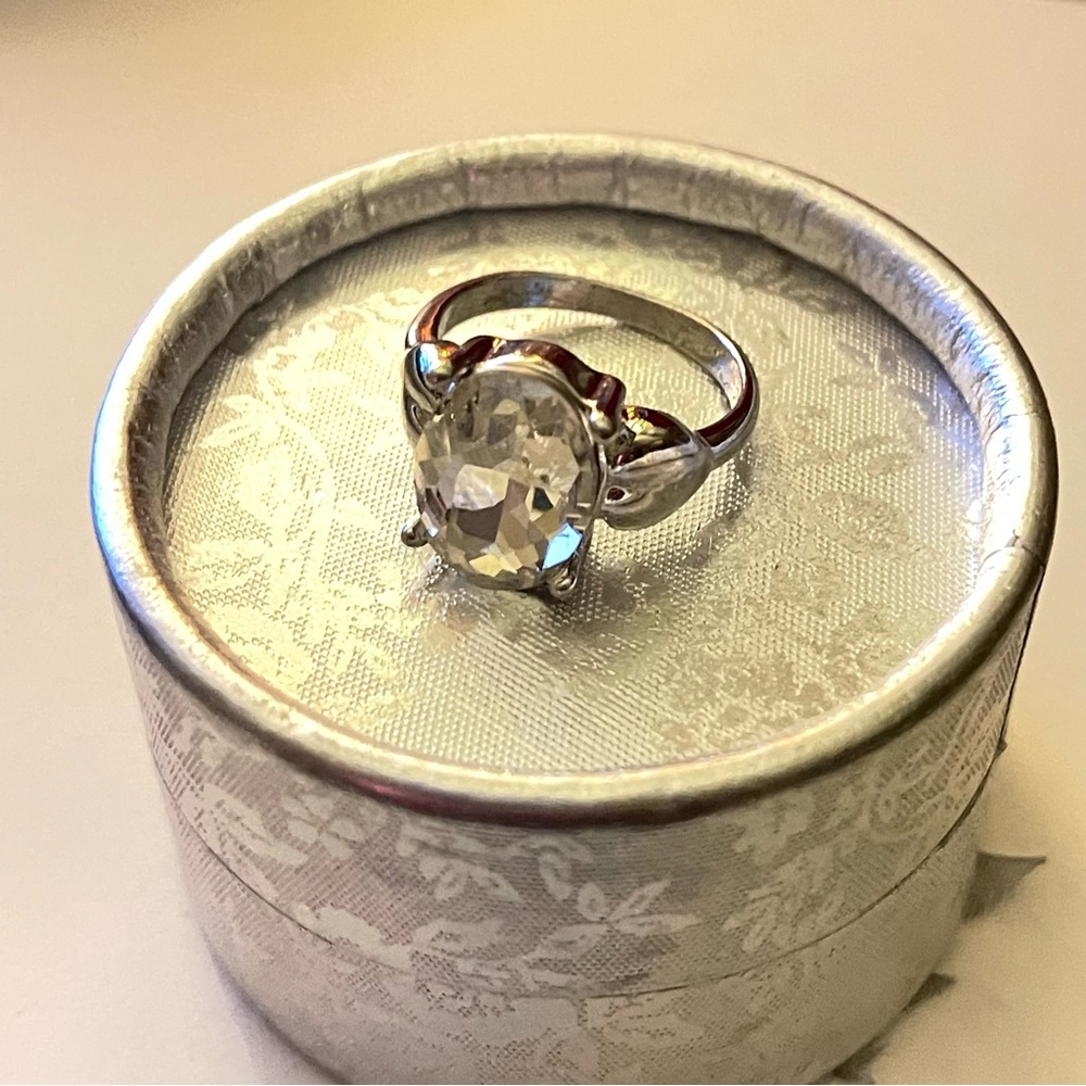 New Silver Maximalist 3.3ct White Sapphire Lux Statement Cocktail Ring - Picture 3 of 11